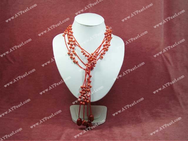 dyed pearl necklace