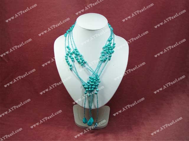 dyed pearl necklace