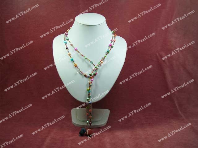 dyed pearl necklace