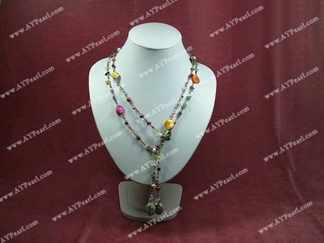 dyed pearl necklace