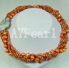 dyed pearl necklace