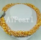 dyed pearl necklace