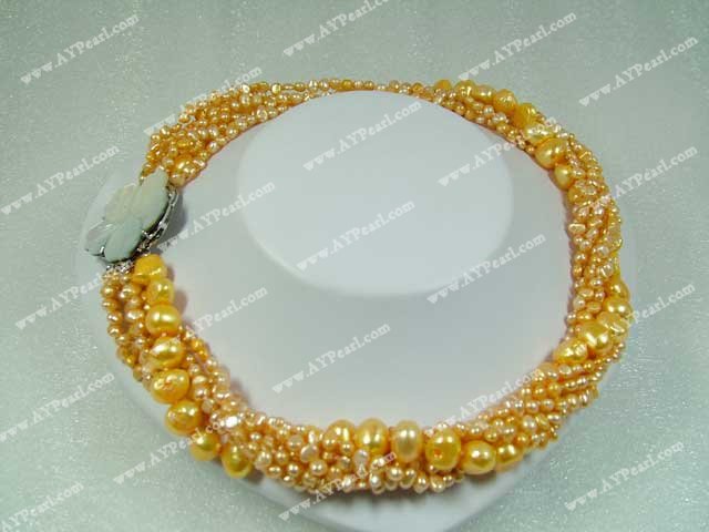 dyed pearl necklace