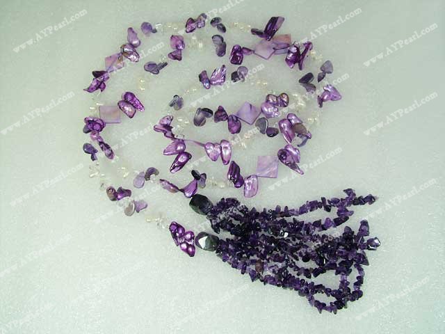 pearl amethyst shell necklace