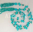 collier en cristal bleu turquoise