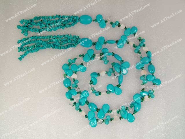 collier en cristal bleu turquoise