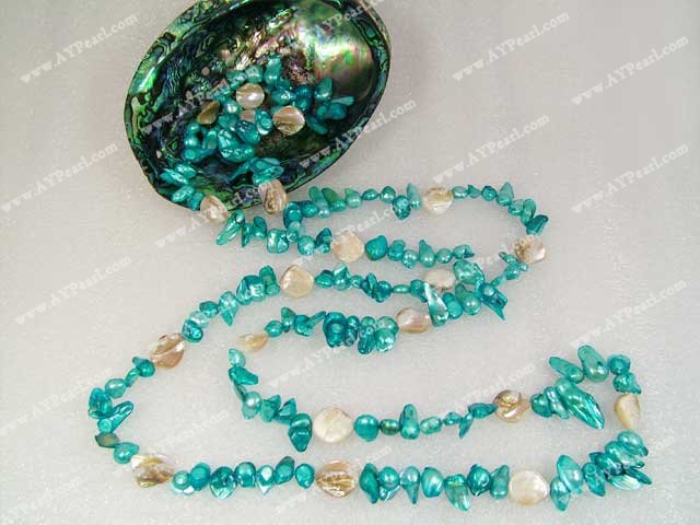 dyed pearl shell necklace
