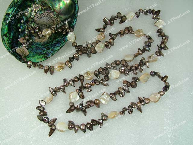 dyed pearl shell necklace