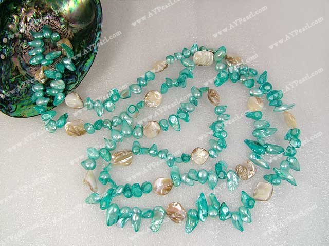 dyed pearl shell necklace