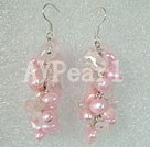 pearl rose quartz earring