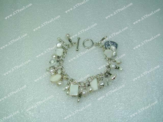 pearl crystal shell bracelet