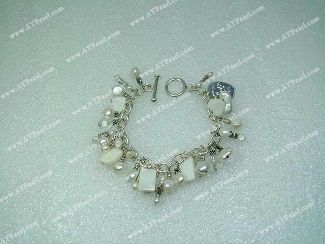 Shell Jewelry Wholesale-pearl crystal shell bracelet