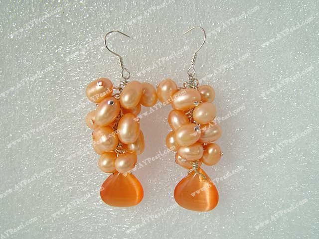 pearl cat's eye earring