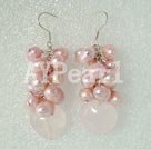 pearl rose quartz earring