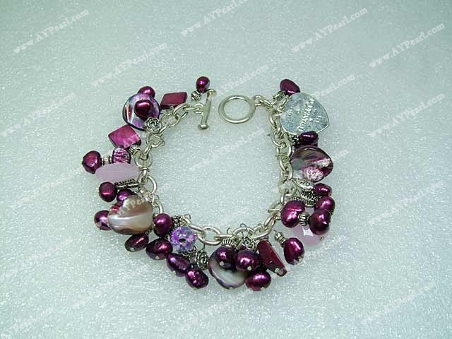 pearl crystal shell bracelet