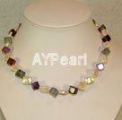 Wholesale Rainbow fluorite pearl necklace