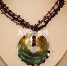 Wholesale Shell Jewelry-Mother of pearl and Amethyst necklace