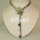 Wholesale Rainbow fluorite shell necklace