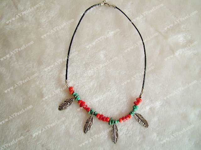 Wholesale Coral Jewelry-coral Turquoise necklace