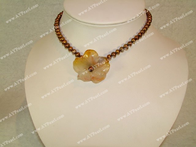 Agate perle kjede