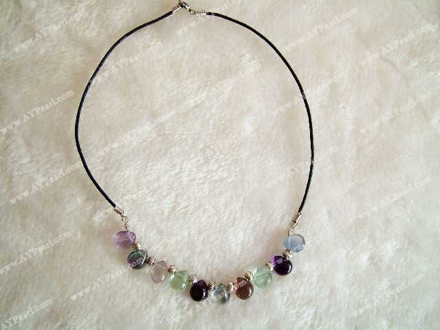 Rainbow Fluorita colier