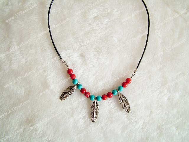 Collier Turquoise Bloodstone