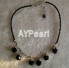 Wholesale black agate necklace