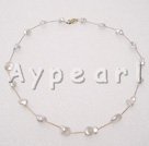 14k gold-plated pearl necklace