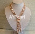 pearl white crystal necklace