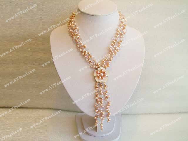 pearl white crystal necklace