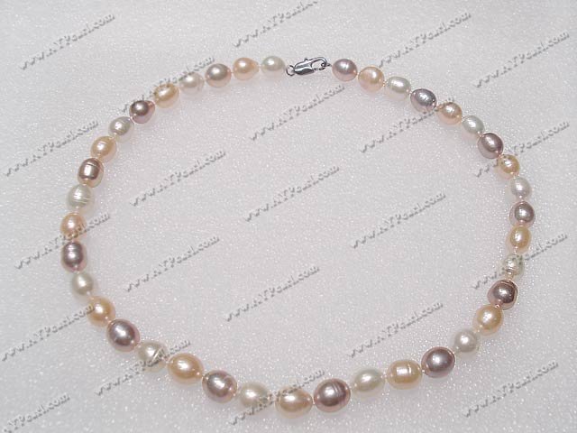 3 colors pearl necklace