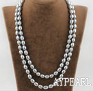 Wholesale silver gray pearl necklace