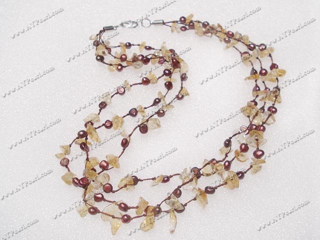 Crystal Jewelry Wholesale-citrine pearl necklace