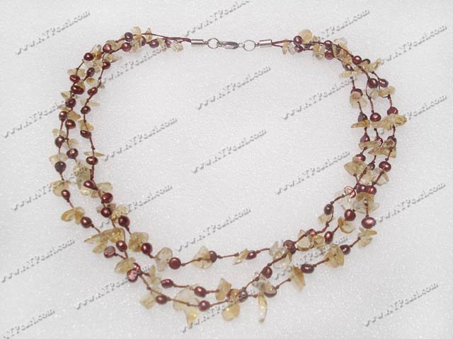 Crystal Jewelry Wholesale-citrine pearl necklace