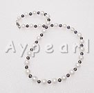 Wholesale black white pearl necklace