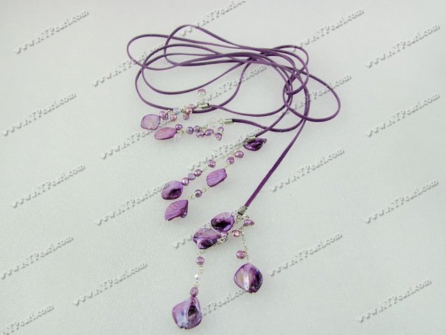 pearl shell crystal necklace