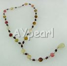 Wholesale 3-color jade garnet necklace