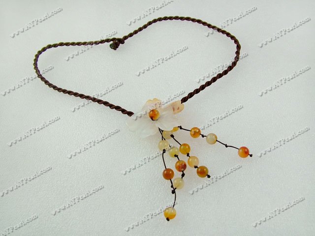 agate flower necklace