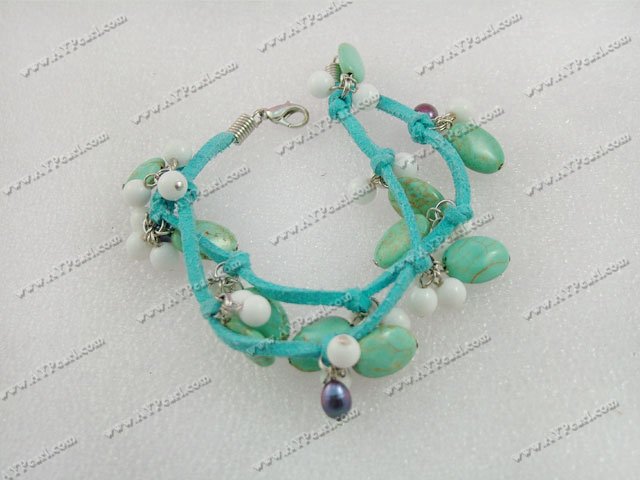 Turquoise Jewelry Wholesale-white porcelain turquoise bracelet