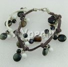 white porcelain black agate bracelet