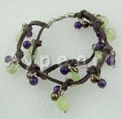 pearl amethyst Green rutilated quartz bracelet