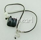 Wholesale Gemstone Jewelry-porcelain stone black agate necklace