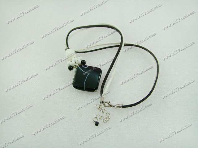 Wholesale Gemstone Jewelry-porcelain stone black agate necklace