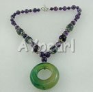 Wholesale Gemstone Jewelry-amethyst blue John agate necklace