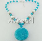 cyanite porcelain necklace