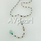 Amazon stone garnet necklace