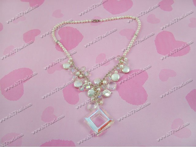 pearl crystal necklace