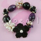 pearl amethyst black agate bracelet