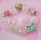 pearl rose quartz crystal bracelet
