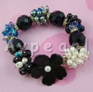 blue sandstone pearl crystal bracelet